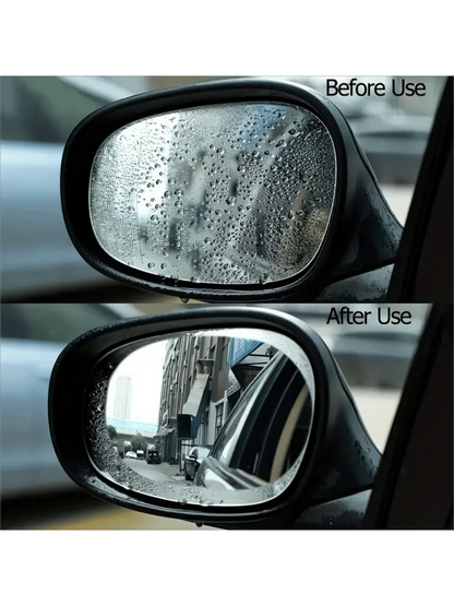 2pcs Anti-Rain Film For Car Rearview Mirrors, Side Windows & Reverse Mirrors, Waterproof And Fog-Resistant Nano Film