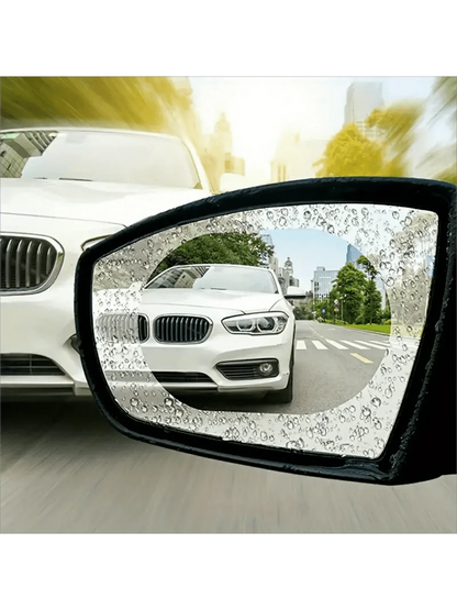 2pcs Anti-Rain Film For Car Rearview Mirrors, Side Windows & Reverse Mirrors, Waterproof And Fog-Resistant Nano Film