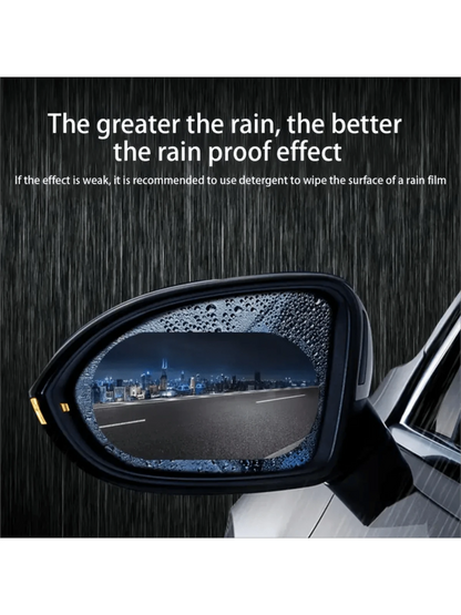 2pcs Anti-Rain Film For Car Rearview Mirrors, Side Windows & Reverse Mirrors, Waterproof And Fog-Resistant Nano Film