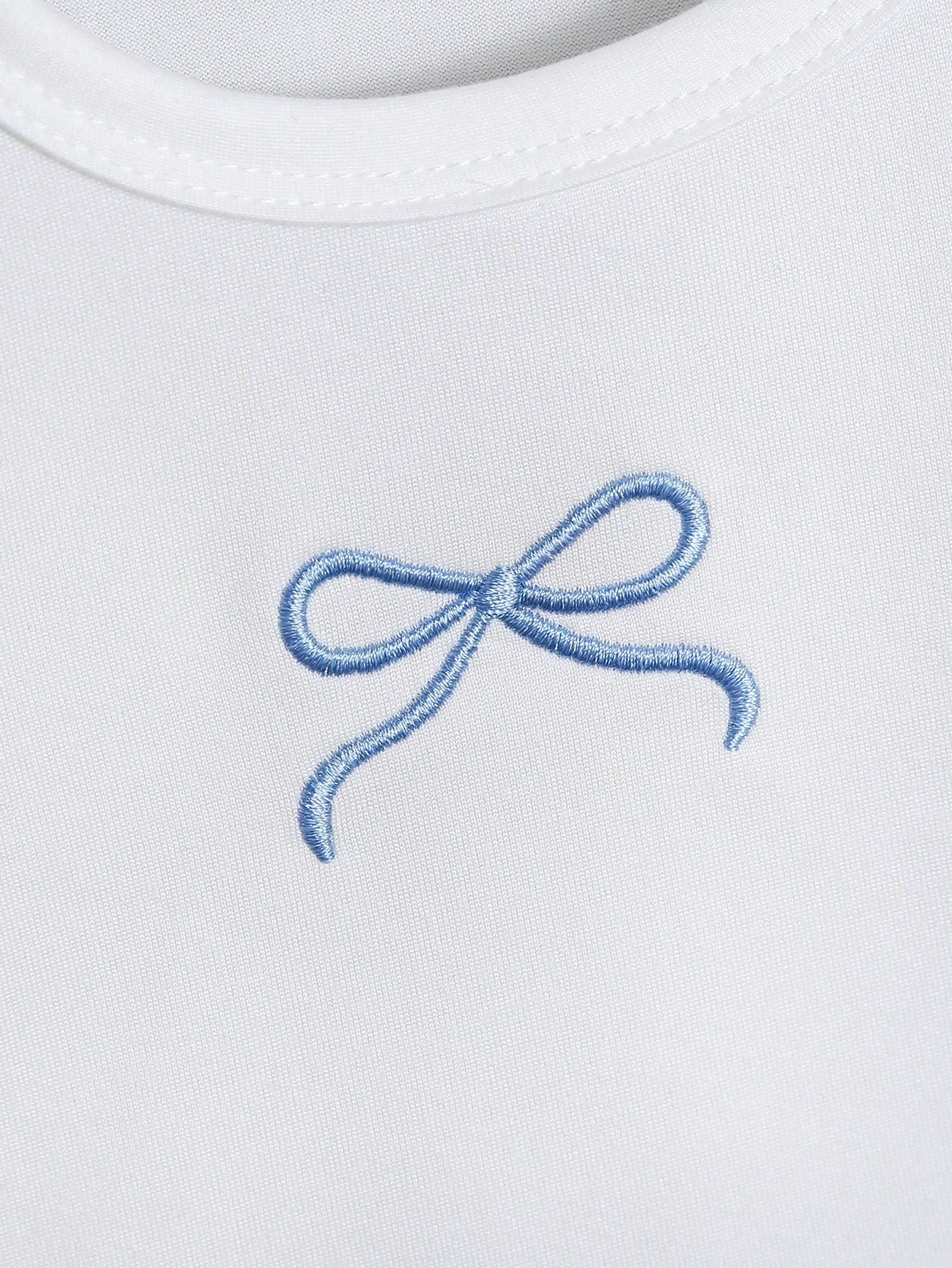 2pcs Baby Girl Toddler/Newborn 0-3Y Cute Casual Cute White Blue And White Striped Bow T-Shirt + Pants Set, Infant Outfit, Spring/Summer Vacation Party