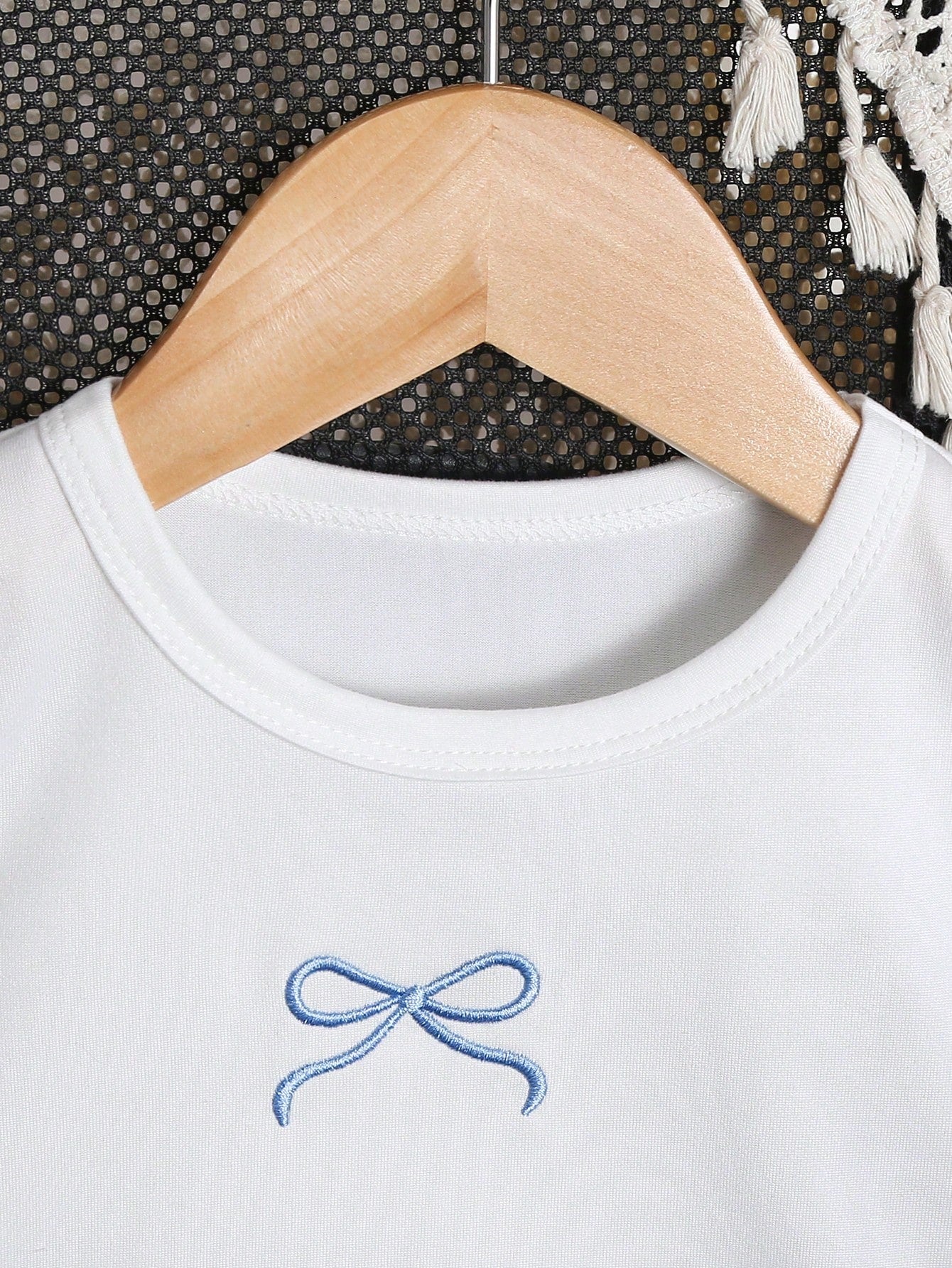 2pcs Baby Girl Toddler/Newborn 0-3Y Cute Casual Cute White Blue And White Striped Bow T-Shirt + Pants Set, Infant Outfit, Spring/Summer Vacation Party