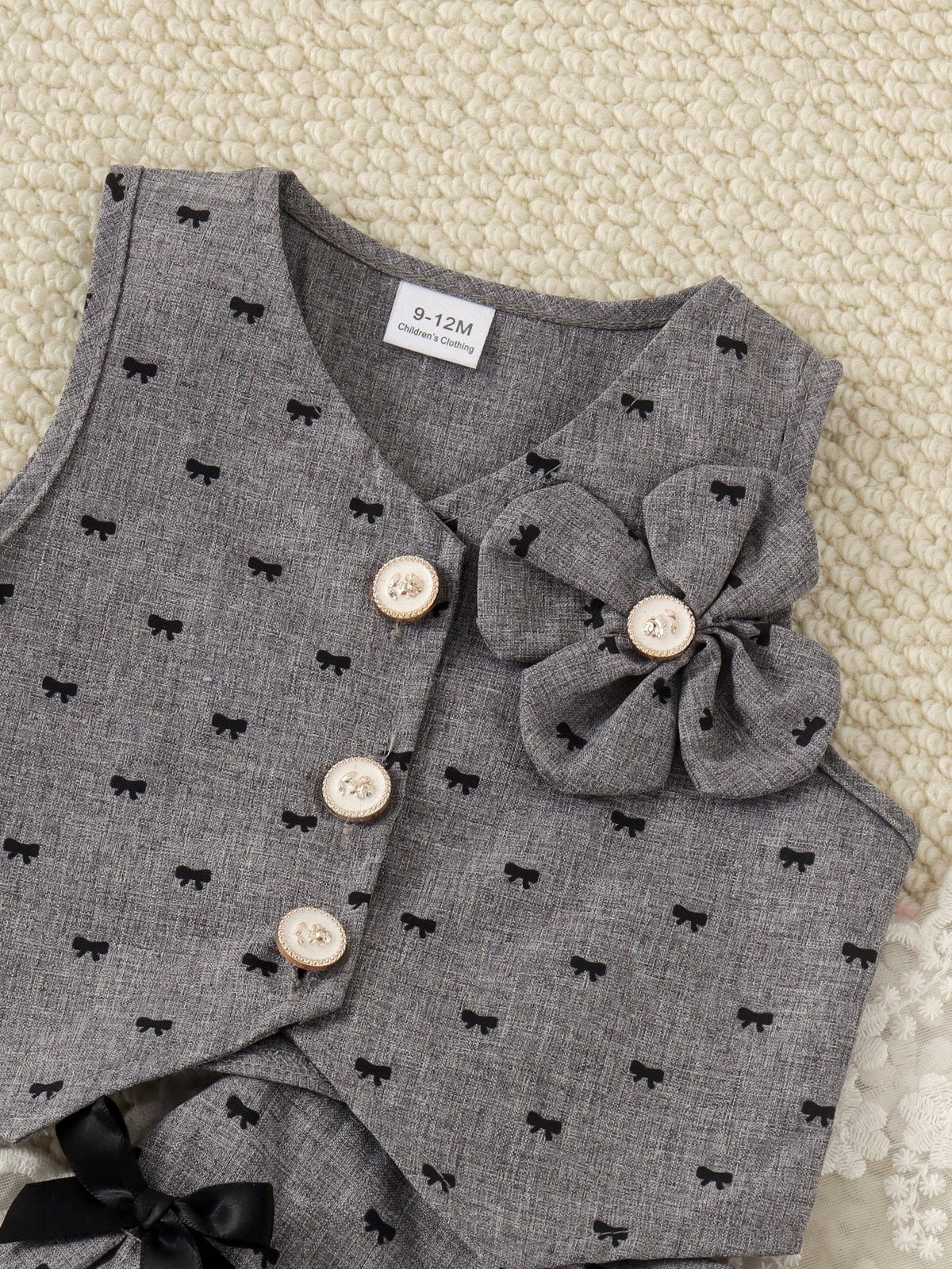 2pcs Baby Girls' Butterfly Print Top With 3D Floral Decor Paired With Pleated Skirt Set, Summer