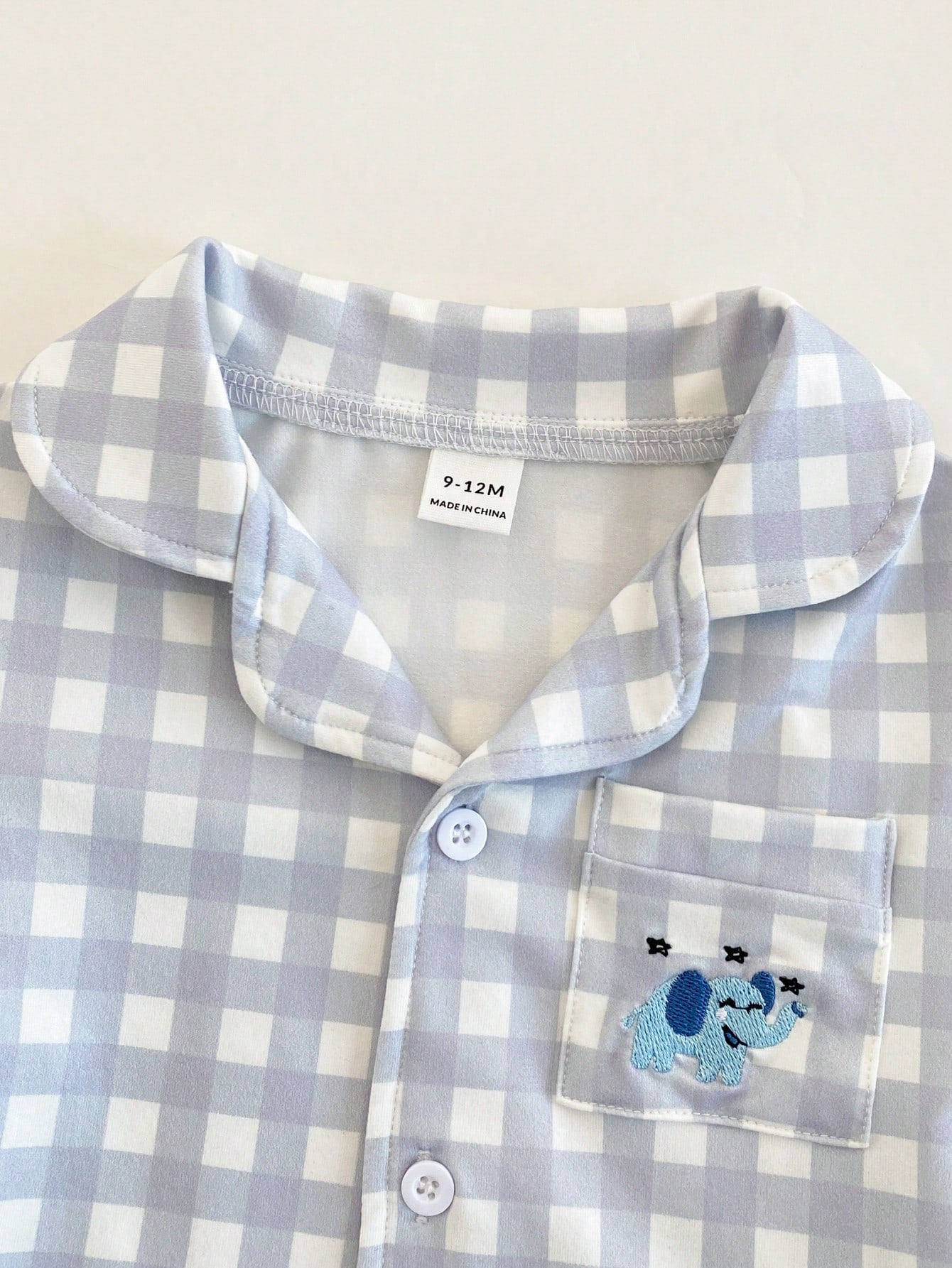 2pcs Baby/Toddler Boys' Plaid Pajama Set,Blue And White Striped,Winter,Cute,Lounge,Checkered Short Sleeve Top And Pants With Pocket For Baby Boy