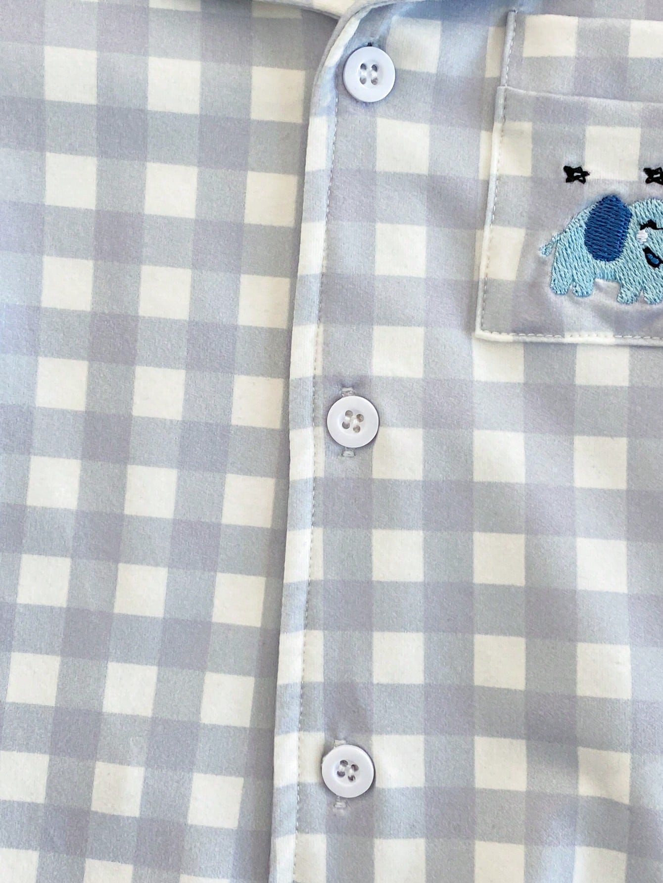 2pcs Baby/Toddler Boys' Plaid Pajama Set,Blue And White Striped,Winter,Cute,Lounge,Checkered Short Sleeve Top And Pants With Pocket For Baby Boy