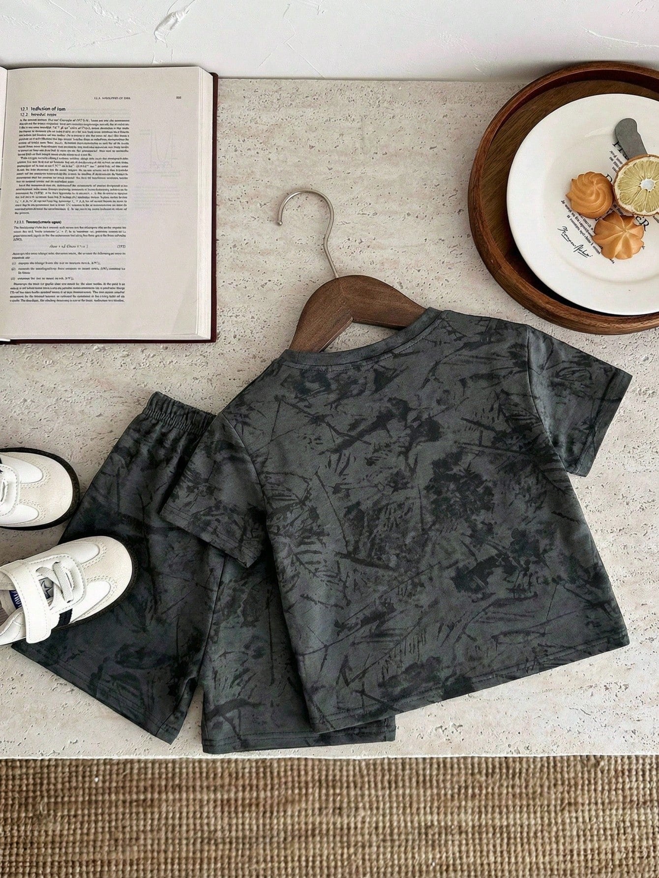 2pcs Baby/Toddler Casual Tropical Solid Color T-Shirt + Shorts Set, Suitable For Daily Wear, School, Travel, Summer Season Baby Boy Vacation