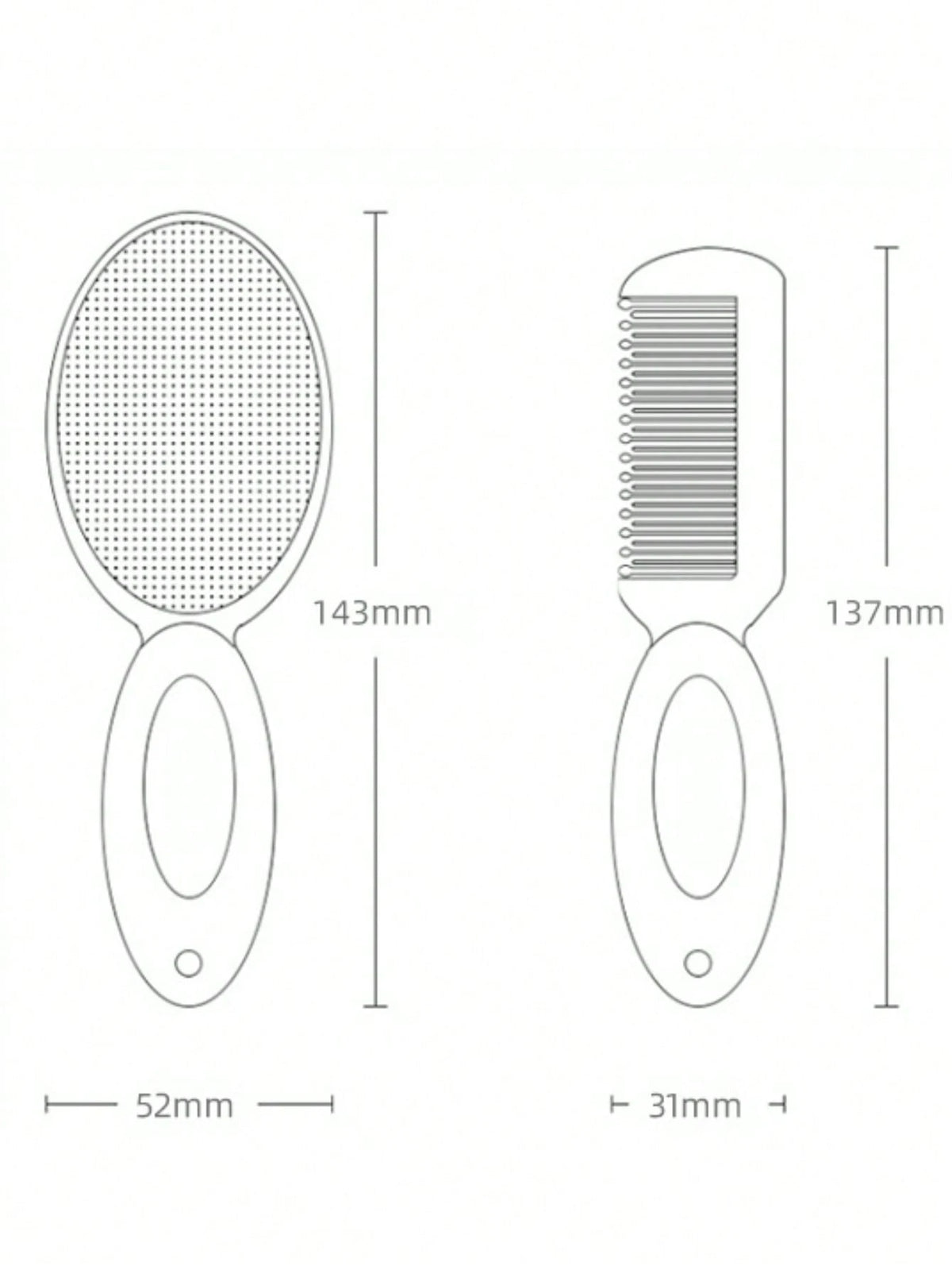 2pcs Baby Two Tone Bath Brush & Comb Set For Bathroom