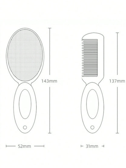 2pcs Baby Two Tone Bath Brush & Comb Set For Bathroom