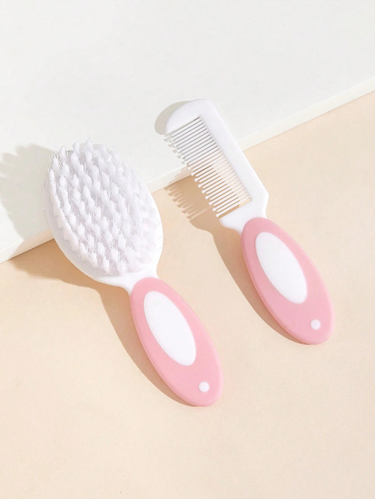 2pcs Baby Two Tone Bath Brush & Comb Set For Bathroom