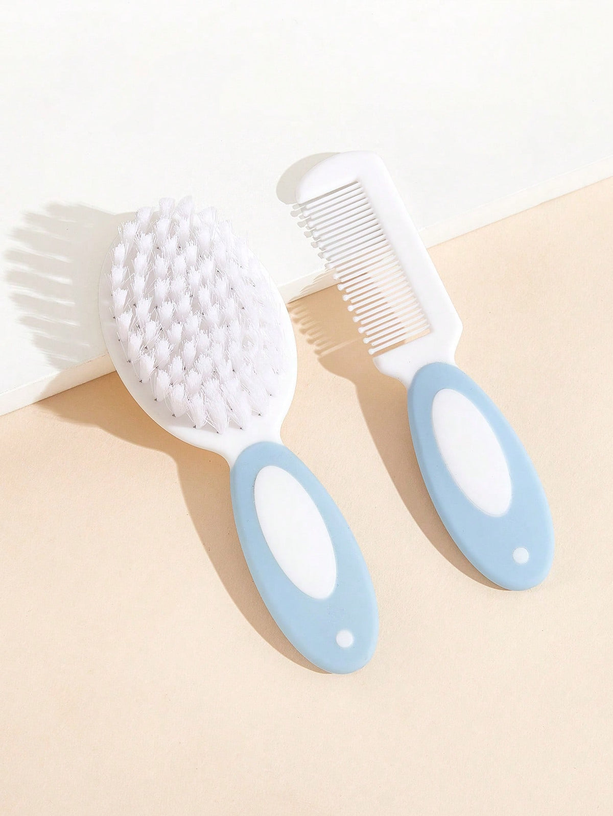 2pcs Baby Two Tone Bath Brush & Comb Set For Bathroom
