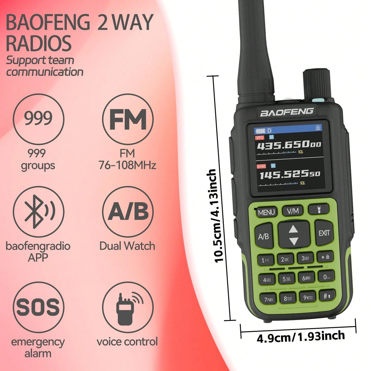 2pcs BAOFENG MINI 5 Lightweight Walkie Talkie Set, With 701 Antenna*2, 7-Color Antenna Rings, Electronic Outdoor Communication Device, Portable And Easy To Carry, Suitable For Fishing, Hiking, Hotel