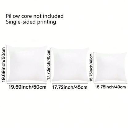 2pcs Black And White Retro Geometric Pattern Decorative Pillow Covers, Sofa Cushion Covers (Square Pattern), Single-Sided Print, Without Pillow Insert (16inX16in, 18inX18in, 20inX20in)