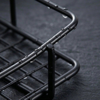 2pcs Black Iron Bathroom Shelf 26cm Bathroom Tripod Organizer Suitable For Rental Apartments