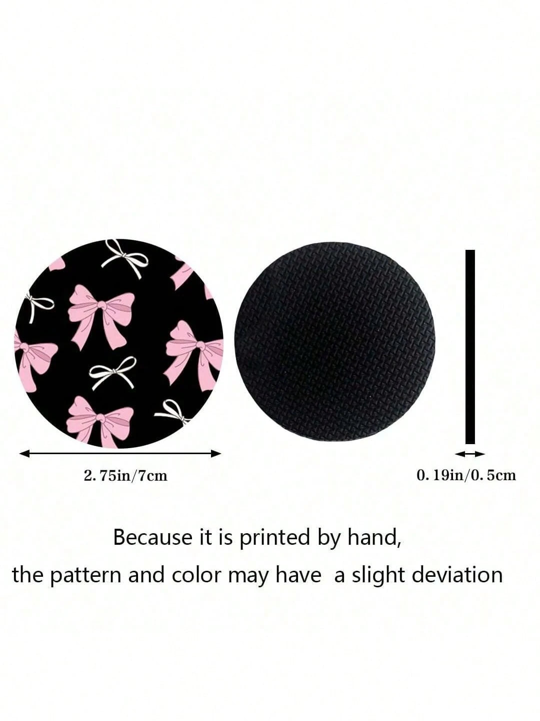 2pcs Bow Leopard Print Car Cup Holder Coasters, Non-Slip Shock-Absorbing Universal Fashion Car Cup Coasters, Interior Accessories, Party Gifts