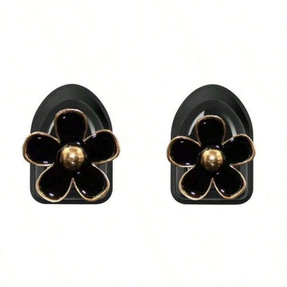 2Pcs Car Adhesive Mini Hooks, Flower Shaped Car Storage Hooks For Dashboard Storage And Home Use, Suitable For Hanging Bags, Keys, And Other Interior Decorative Accessories