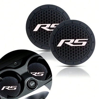 2Pcs Car Cup Holder Coaster For Camaro RS Accessories Auto Anti Slip Cup Holder Insert Coaster Car Interior Accessories (RS White)
