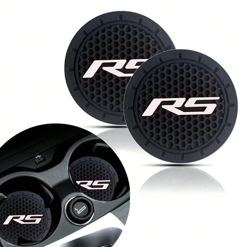 2Pcs Car Cup Holder Coaster For Camaro RS Accessories Auto Anti Slip Cup Holder Insert Coaster Car Interior Accessories (RS White)
