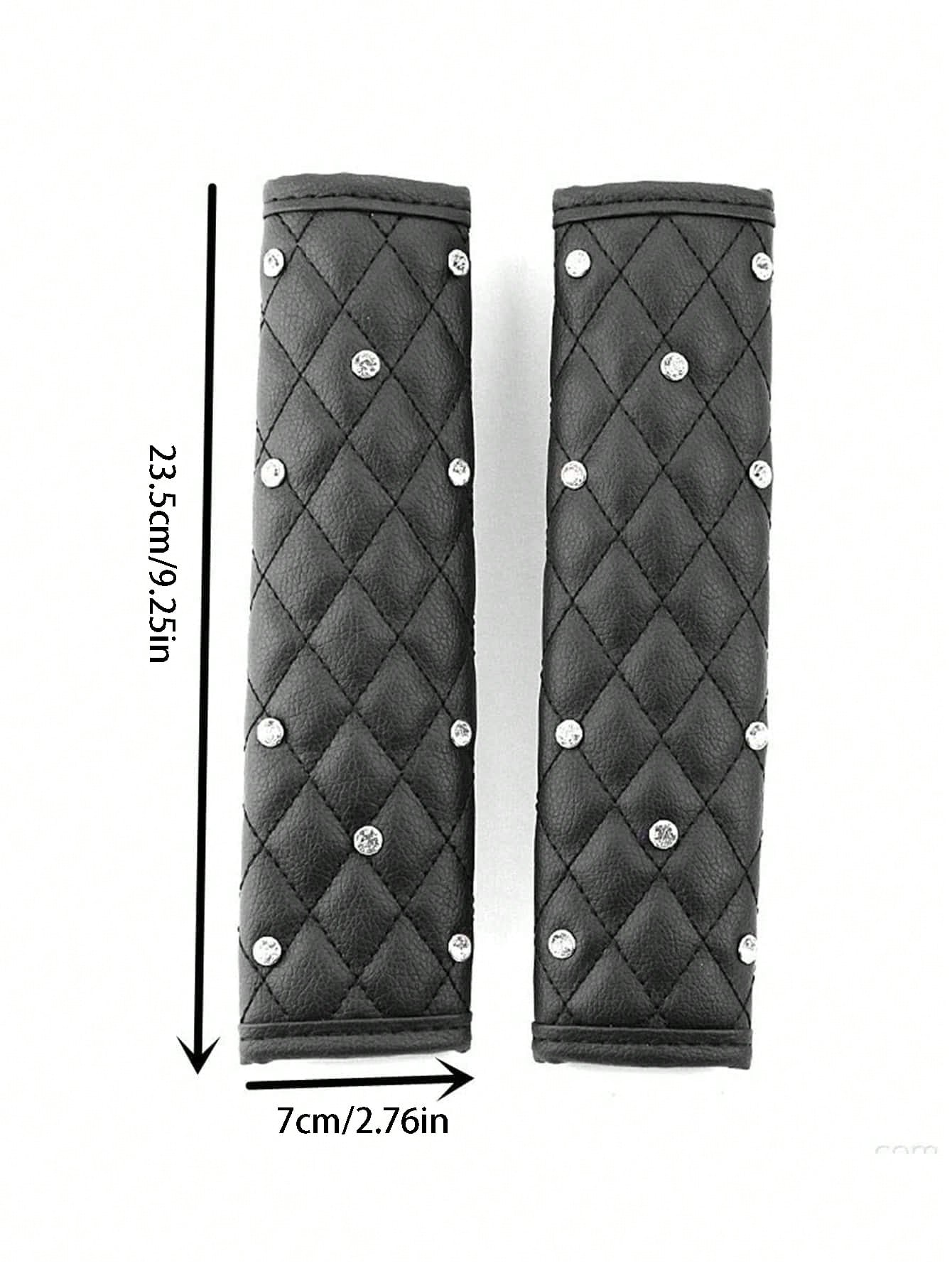 2pcs Car Diamond Shoulder Protector Pads, Leather Car Anti-Pinch Protection Covers