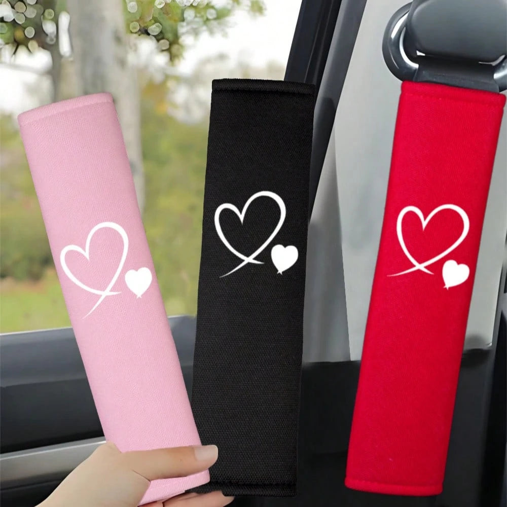 2pcs Car Embroidered Shoulder Pad Protector Seat Belt Shoulder Cover