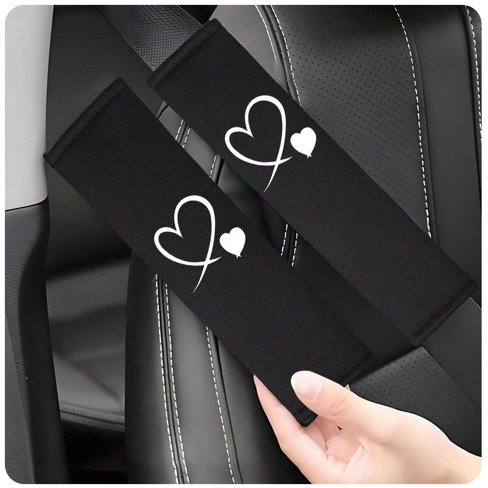 2pcs Car Embroidered Shoulder Pad Protector Seat Belt Shoulder Cover