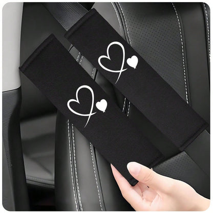2pcs Car Embroidered Shoulder Pad Protector Seat Belt Shoulder Cover