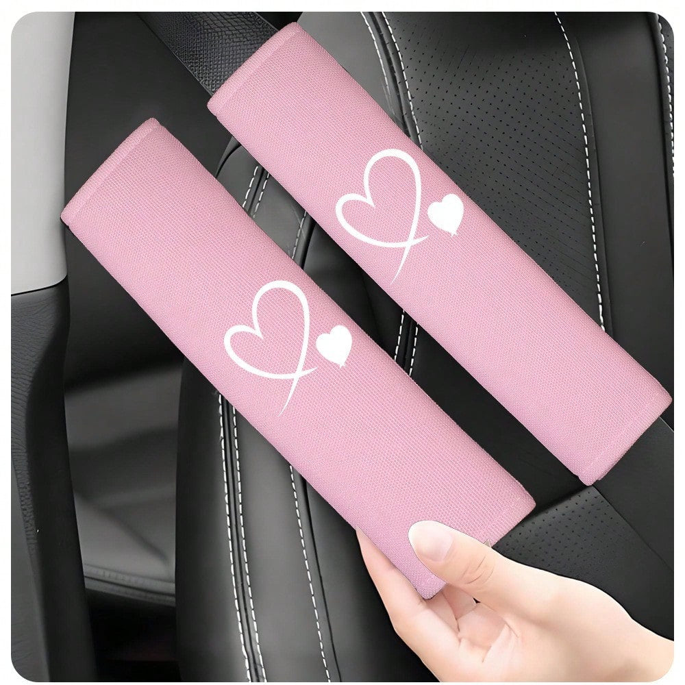 2pcs Car Embroidered Shoulder Pad Protector Seat Belt Shoulder Cover