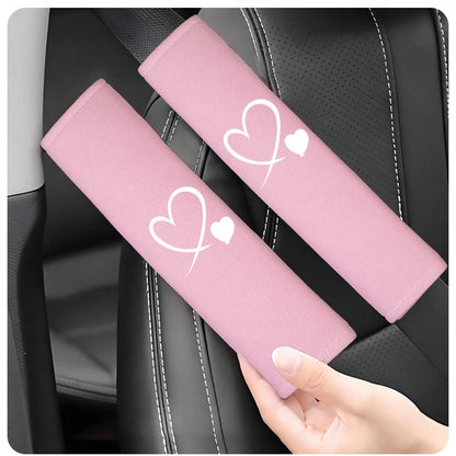 2pcs Car Embroidered Shoulder Pad Protector Seat Belt Shoulder Cover