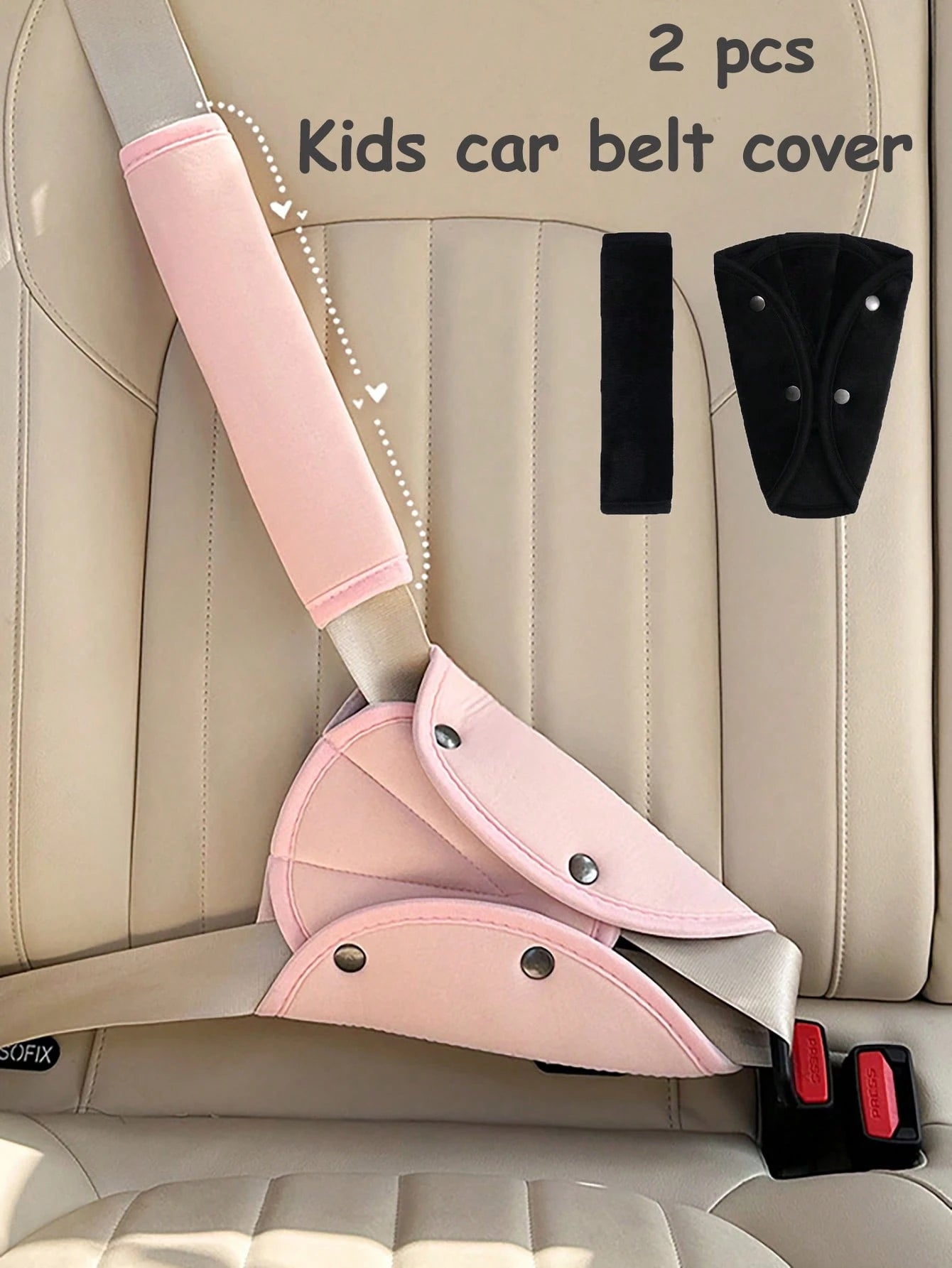 2pcs Car Safety Belt Shoulder Pads Set, Children Car Seat Neck Protection Pads, Plush Cartoon Comfortable Car Shoulder Covers