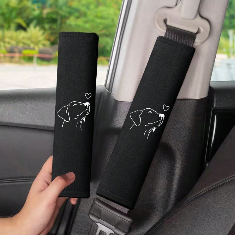 2pcs Car Seat Belt Covers, Embroidered Shoulder Pads, Soft & Breathable, Universal Car Safety Belt Shoulder Pads For Driver And Passenger, Auto Interior Accessories