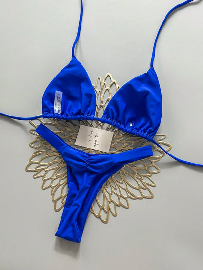 2pcs Casual Elegant Sexy Bohemian Floral Print Tie-Up Braided Bikini Swimwear, Suitable For Beach & Holiday, Spring/Summer Vacation