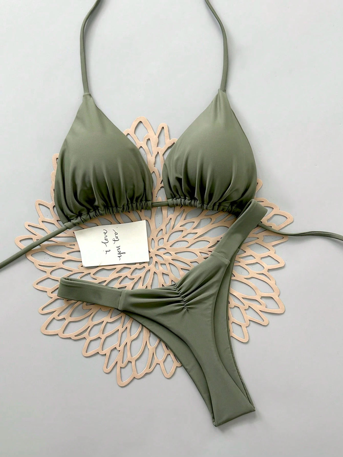 2pcs Casual Elegant Sexy Bohemian Floral Print Tie-Up Braided Bikini Swimwear, Suitable For Beach & Holiday, Spring/Summer Vacation
