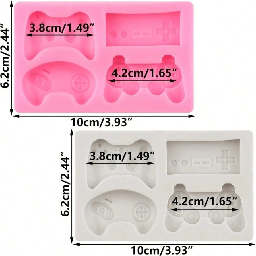 2pcs Game Controller Clay Silicone Molds, Video Game Controller Molds, For DIY Decorations, Handicrafts, Candle And Incense Decorations, Resin Crafts