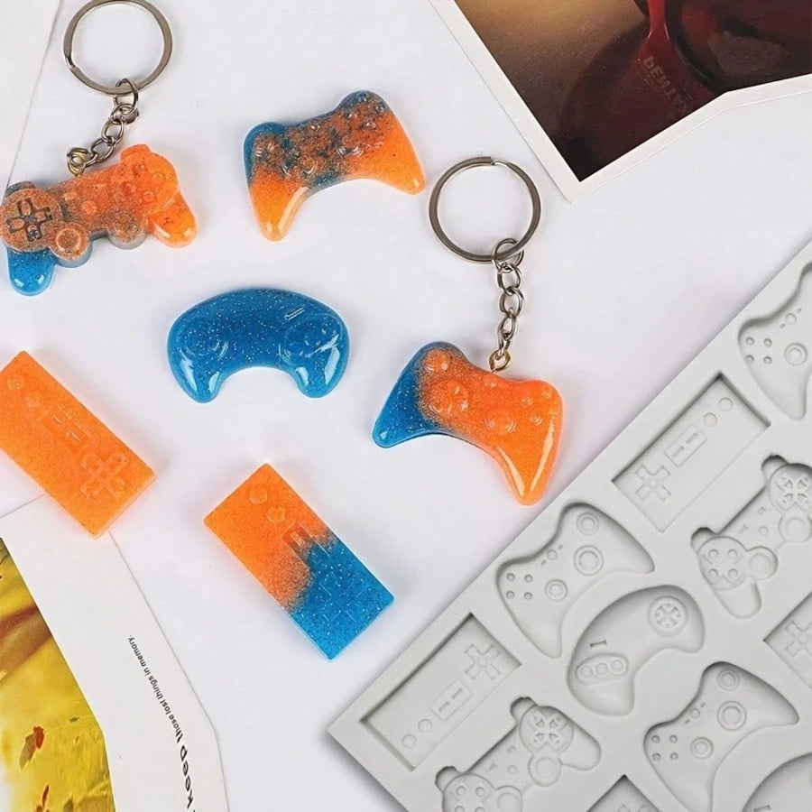 2pcs Game Controller Clay Silicone Molds, Video Game Controller Molds, For DIY Decorations, Handicrafts, Candle And Incense Decorations, Resin Crafts