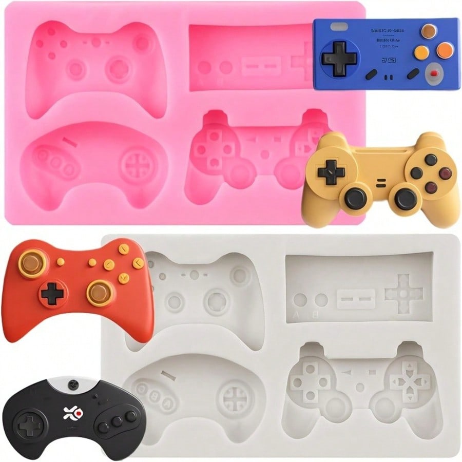 2pcs Game Controller Clay Silicone Molds, Video Game Controller Molds, For DIY Decorations, Handicrafts, Candle And Incense Decorations, Resin Crafts