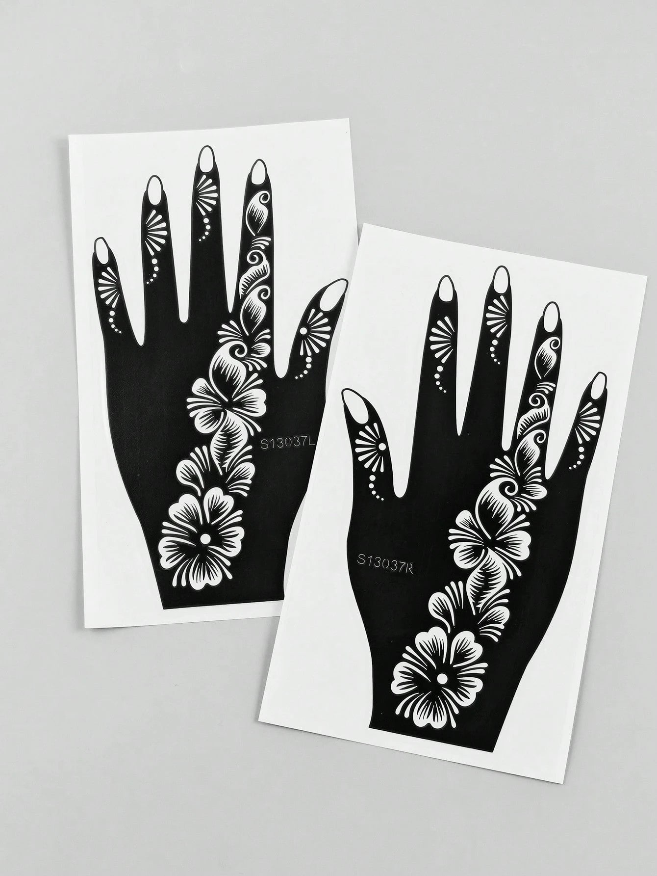 2pcs Hand Flower Henna Stencil Hollow Out Tattoo Stickers,Tattoo Stencil