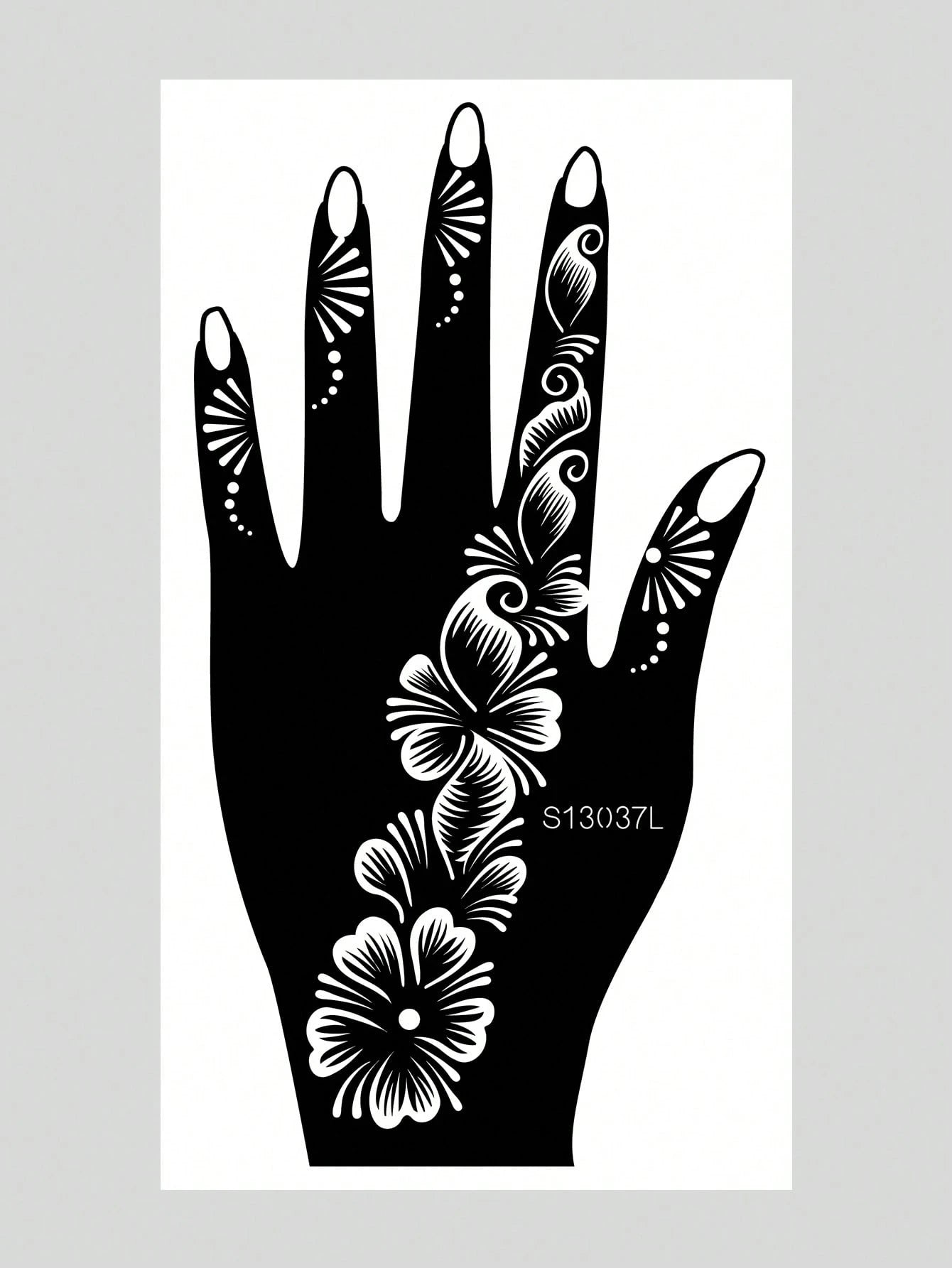 2pcs Hand Flower Henna Stencil Hollow Out Tattoo Stickers,Tattoo Stencil