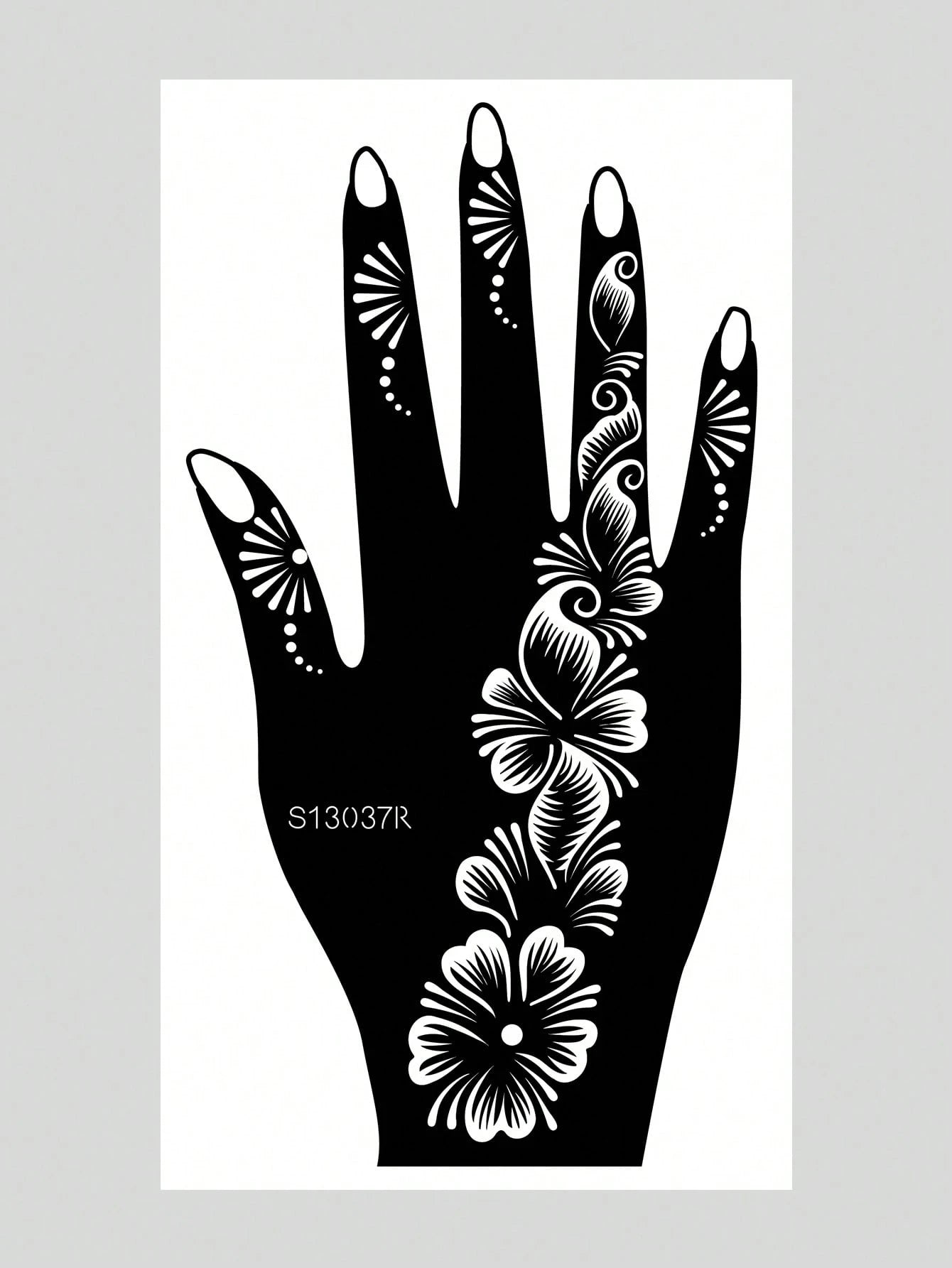 2pcs Hand Flower Henna Stencil Hollow Out Tattoo Stickers,Tattoo Stencil