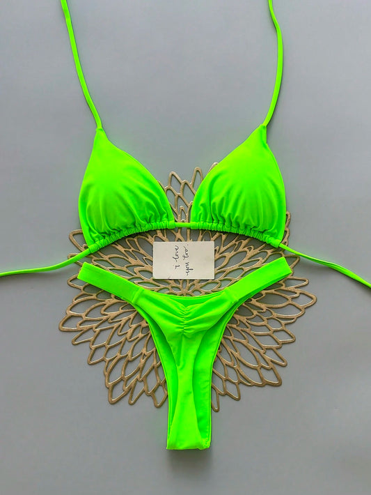 2pcs Heart Beach Casual Cute Elegant Sexy Bohemian Braided Lace-Up Bikini Swimsuit For Beach Vacation Spring Summer