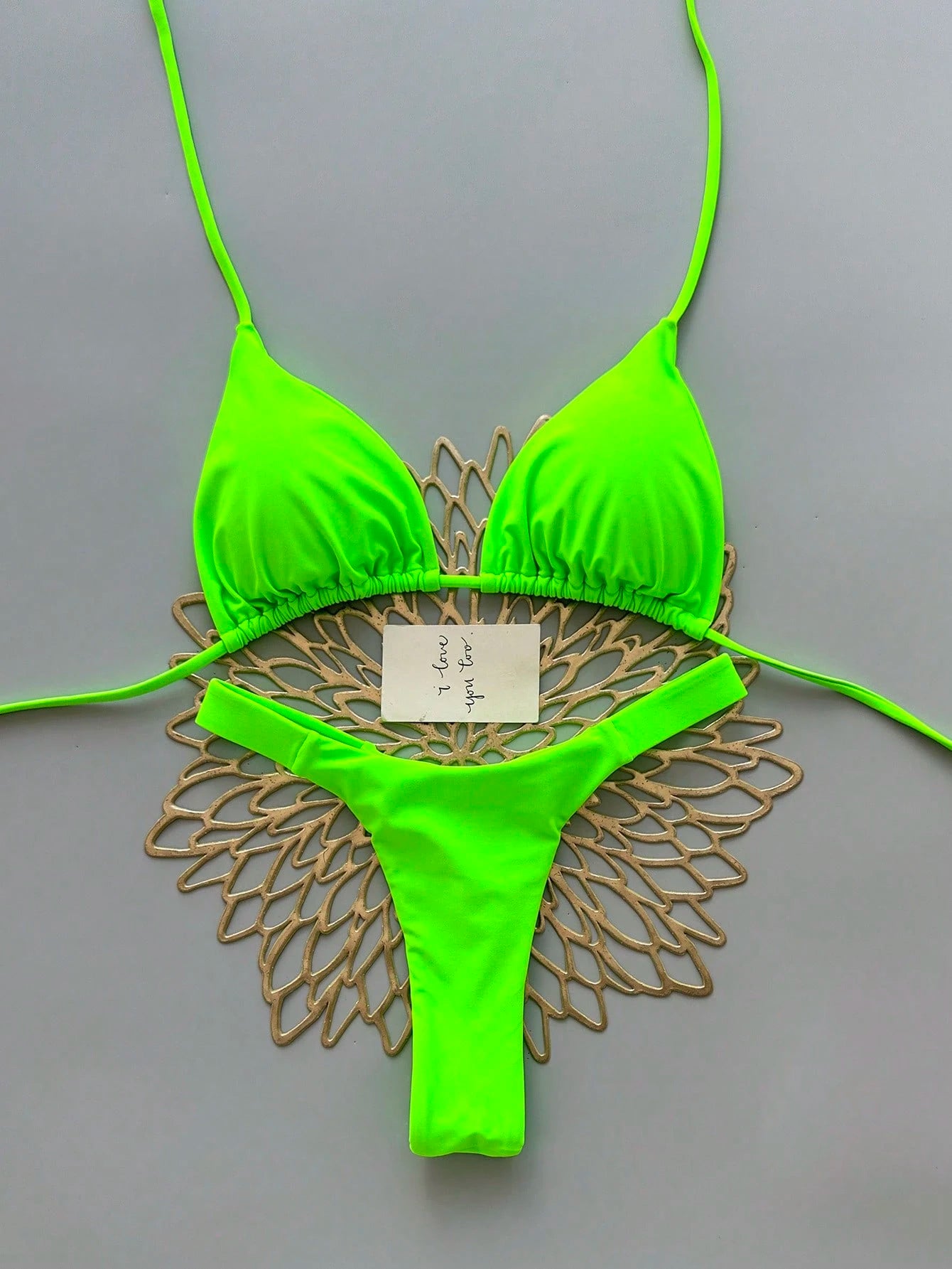 2pcs Heart Beach Casual Cute Elegant Sexy Bohemian Braided Lace-Up Bikini Swimsuit For Beach Vacation Spring Summer
