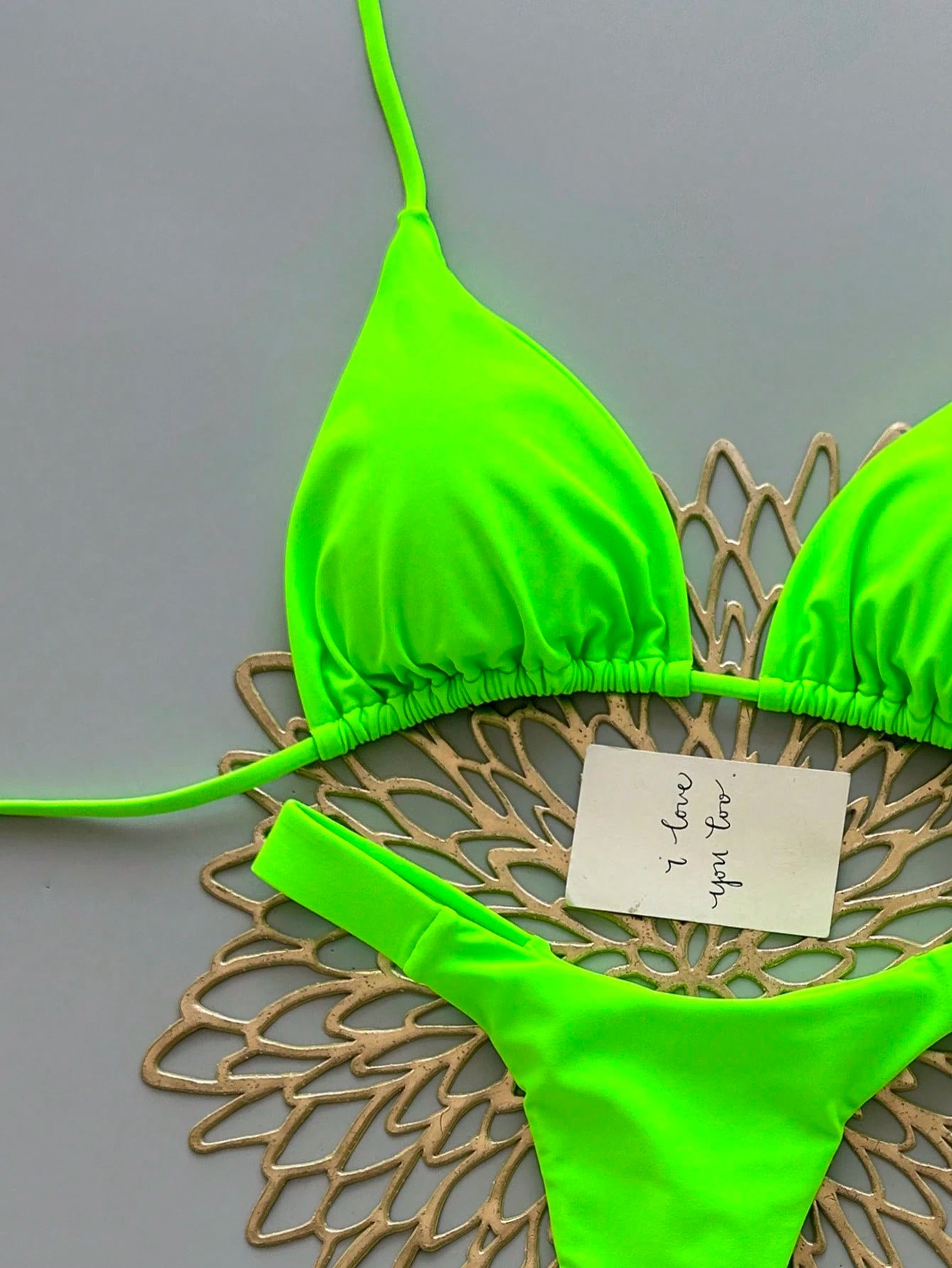 2pcs Heart Beach Casual Cute Elegant Sexy Bohemian Braided Lace-Up Bikini Swimsuit For Beach Vacation Spring Summer