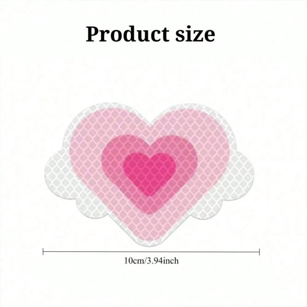 2pcs Heart-Shaped Reflective Stickers, Car Body Decor Stickers