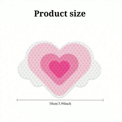 2pcs Heart-Shaped Reflective Stickers, Car Body Decor Stickers