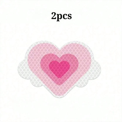 2pcs Heart-Shaped Reflective Stickers, Car Body Decor Stickers