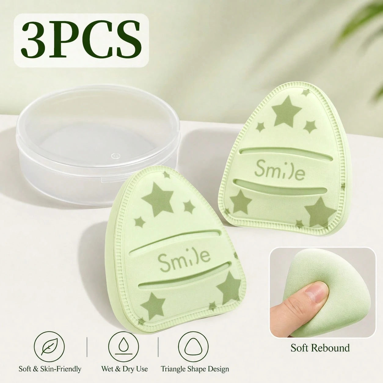 2pcs Large Matcha Green Cotton Candy Powder Puff With Box, Soft And Fluffy Non-Absorbent Non-Foundation-Eating Powder Puff, Daily Makeup, Face Painting, Cosmetics, Suitable For Women, Perfect As Birth