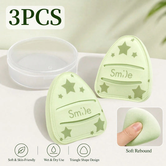 2pcs Large Matcha Green Cotton Candy Powder Puff With Box, Soft And Fluffy Non-Absorbent Non-Foundation-Eating Powder Puff, Daily Makeup, Face Painting, Cosmetics, Suitable For Women, Perfect As Birth