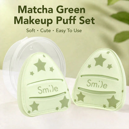 2pcs Large Matcha Green Cotton Candy Powder Puff With Box, Soft And Fluffy Non-Absorbent Non-Foundation-Eating Powder Puff, Daily Makeup, Face Painting, Cosmetics, Suitable For Women, Perfect As Birth