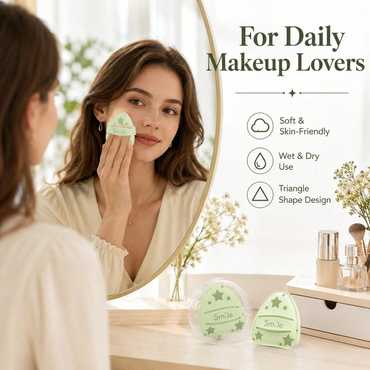 2pcs Large Matcha Green Cotton Candy Powder Puff With Box, Soft And Fluffy Non-Absorbent Non-Foundation-Eating Powder Puff, Daily Makeup, Face Painting, Cosmetics, Suitable For Women, Perfect As Birth