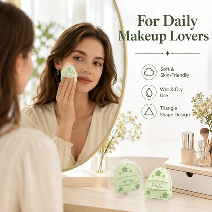2pcs Large Matcha Green Cotton Candy Powder Puff With Box, Soft And Fluffy Non-Absorbent Non-Foundation-Eating Powder Puff, Daily Makeup, Face Painting, Cosmetics, Suitable For Women, Perfect As Birth