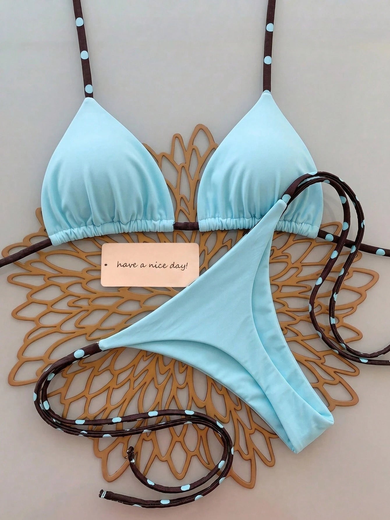 2pcs Leopard Print Halter Tie Sexy Bikini Swimwear Women's Beach Outfit Vacation Summer
