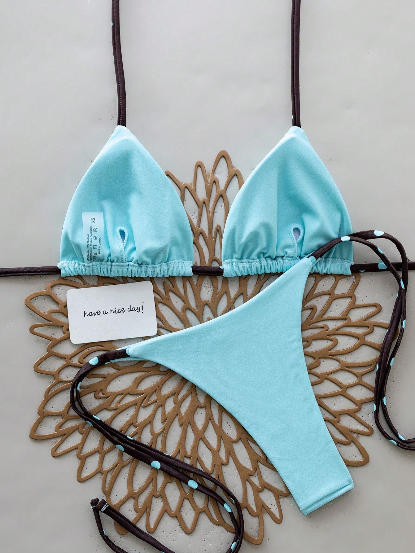 2pcs Leopard Print Halter Tie Sexy Bikini Swimwear Women's Beach Outfit Vacation Summer