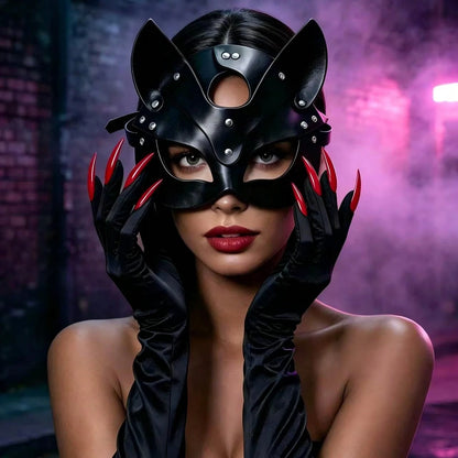 2PCS Masquerade Full Costume Accessories, Fox Mask With Claw Long Gloves, 3D Cut Tailored To Fit Face Contours, Elastic Straps Fit Various Head And Arm Sizes, Halloween Party, New Year's Eve Party, Va